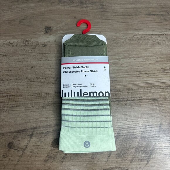 NWT Lululemon Unisex Power Stride Crew Socks *Reflective Size Large (ELIX/BALF) - Picture 3 of 16